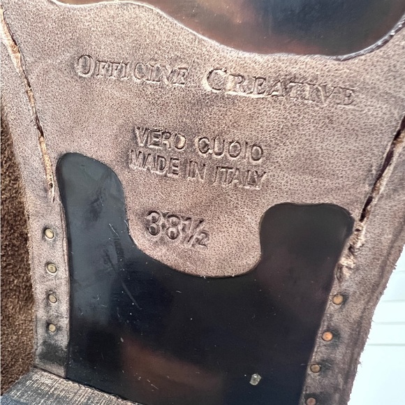 OFFICINE CREATIVE Sz 38.5 Brand New chocolate brown booties suede. - Picture 9 of 10